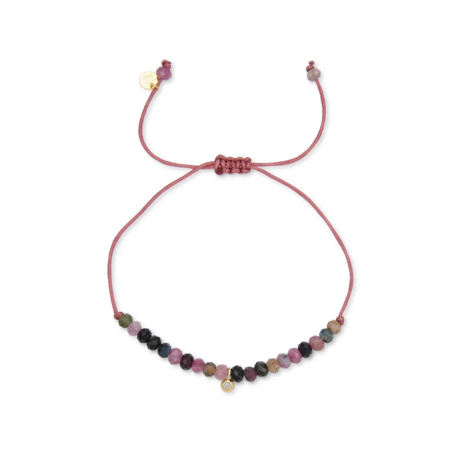 Pulsera de Plata de Ley 925 con Cristal Multicolor acabada en oro amarillo 18K - Kasai
