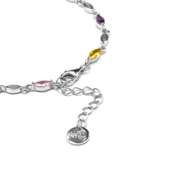 Pulsera de Plata de Ley 925 y Circonita Multicolor acabado oro amarillo de 18k - Imna