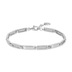 Pulsera de Plata de Ley 925 con Circonita Brillante acabada en rodio - Amim