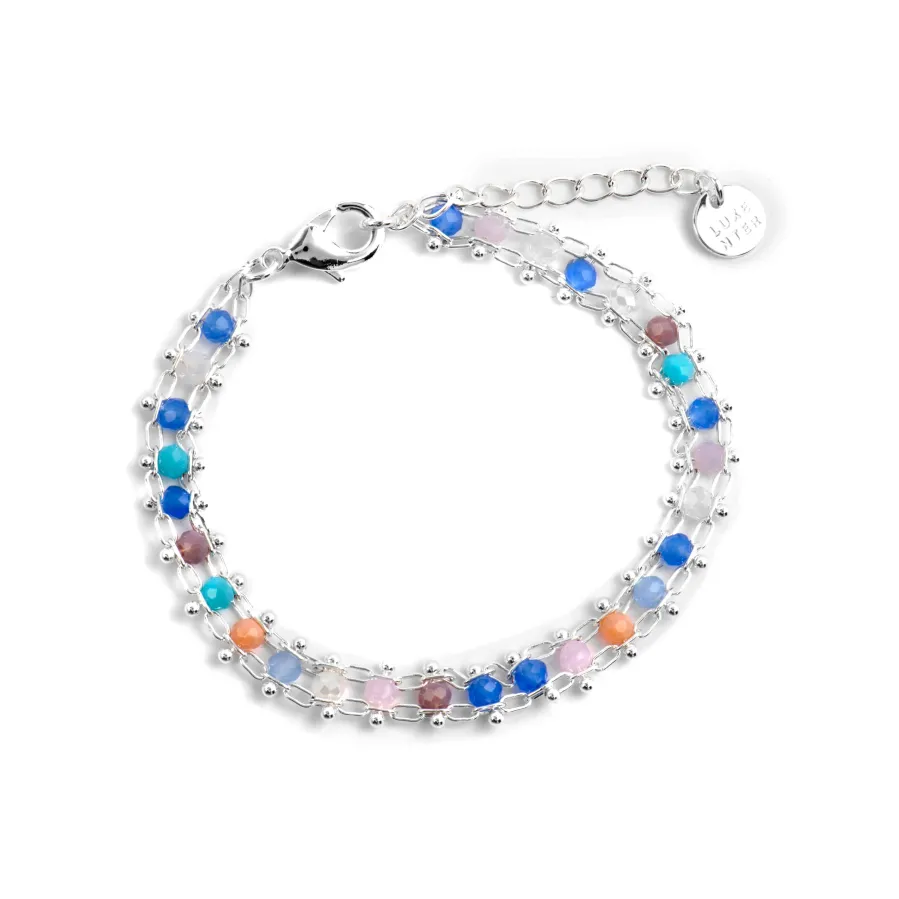 Pulsera de Plata de Ley 925 y Cristal Multicolor acabado rodio - Yub