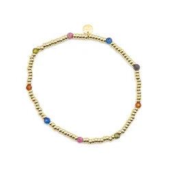 Pulsera de Plata de Ley 925 y Cristal Multicolor acabado oro 18k - Deli