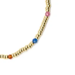 Pulsera de Plata de Ley 925 y Cristal Multicolor acabado oro 18k - Deli