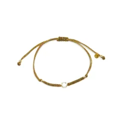 Pulsera de Plata de Ley 925 y Circonita Brillante acabado oro amarillo de 18k - Akma