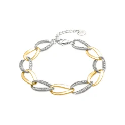 Pulsera de Plata de Ley 925 y Circonita Brillante acabado oro amarillo de 18k - Aborg