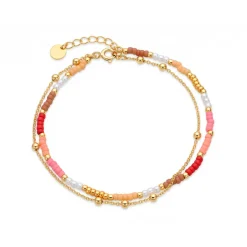 Pulsera de Plata de Ley 925 y Cristal Multicolor acabado en oro amarillo de 18k - Oru
