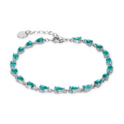 Pulsera de Plata de Ley 925 con Circonita Esmeralda acabada en rodio - Muanyala