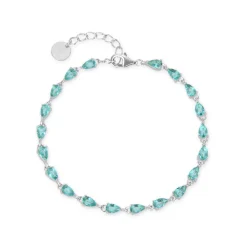 Pulsera de Plata de Ley 925 con Circonita Esmeralda acabada en rodio - Muanyala