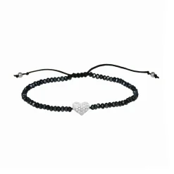 Pulsera de Plata de Ley 925 con Circonita Brillante acabada en rodio - Amor