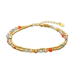 Pulsera de Plata de Ley 925 y Cristal Multicolor acabado oro amarillo de 18k - Guth