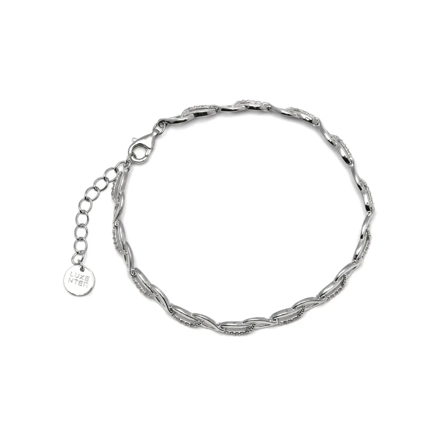 Pulsera de Plata de Ley 925 con Circonita Brillante acabada en rodio - Zalik