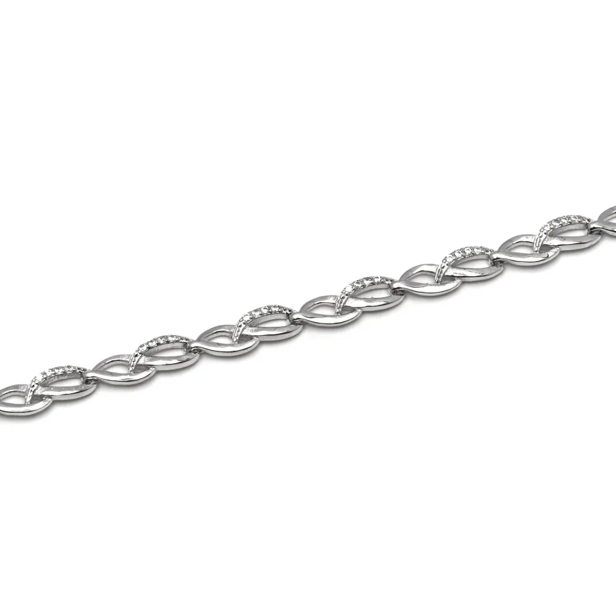 Pulsera de Plata de Ley 925 con Circonita Brillante acabada en rodio - Zalik