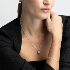 Pulsera de Plata de Ley 925 con Circonita Brillante acabada en rodio - Zalik