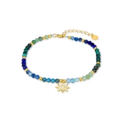 Pulsera de Plata de Ley 925 con Cristal Multicolor acabada en oro amarillo 18K - Neomu