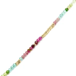 Pulsera de Plata de Ley 925 y Cristal Multicolor acabado oro amarillo de 18k - Ane