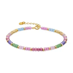 Pulsera de Plata de Ley 925 y Circonita Multicolor acabado en oro amarillo de 18k - Zograx