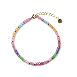 Pulsera de Plata de Ley 925 y Circonita Multicolor acabado en oro amarillo de 18k - Zograx