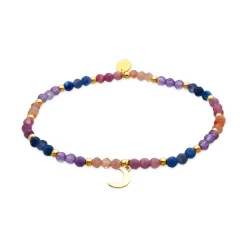 Pulsera de Plata de Ley 925 y Cristal Multicolor acabado oro 18k - Linshu