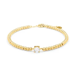 Pulsera de Plata de Ley 925 con Circonita Brillante acabada en oro amarillo 18K - Ruza