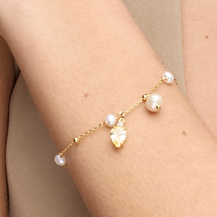 Pulsera de Plata de Ley 925 y Circonita Brillante acabado rodio - Lebao