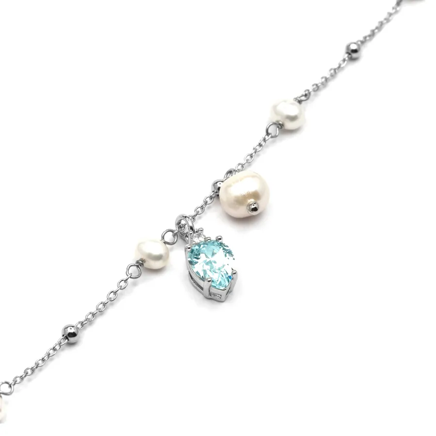 Pulsera de Plata de Ley 925 y Circonita Brillante acabado rodio - Lebao