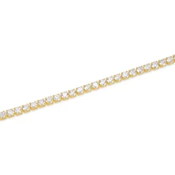 Pulsera de Plata de Ley 925 con Circonita Brillante acabada en oro amarillo 18K - Tahu
