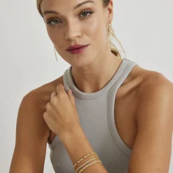 Pulsera de Plata de Ley 925 con Circonita Multicolor acabada en oro amarillo 18K - Tahu