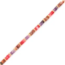 Pulsera de Plata de Ley 925 y Amatista Natural acabado oro amarillo de 18k - Abolg