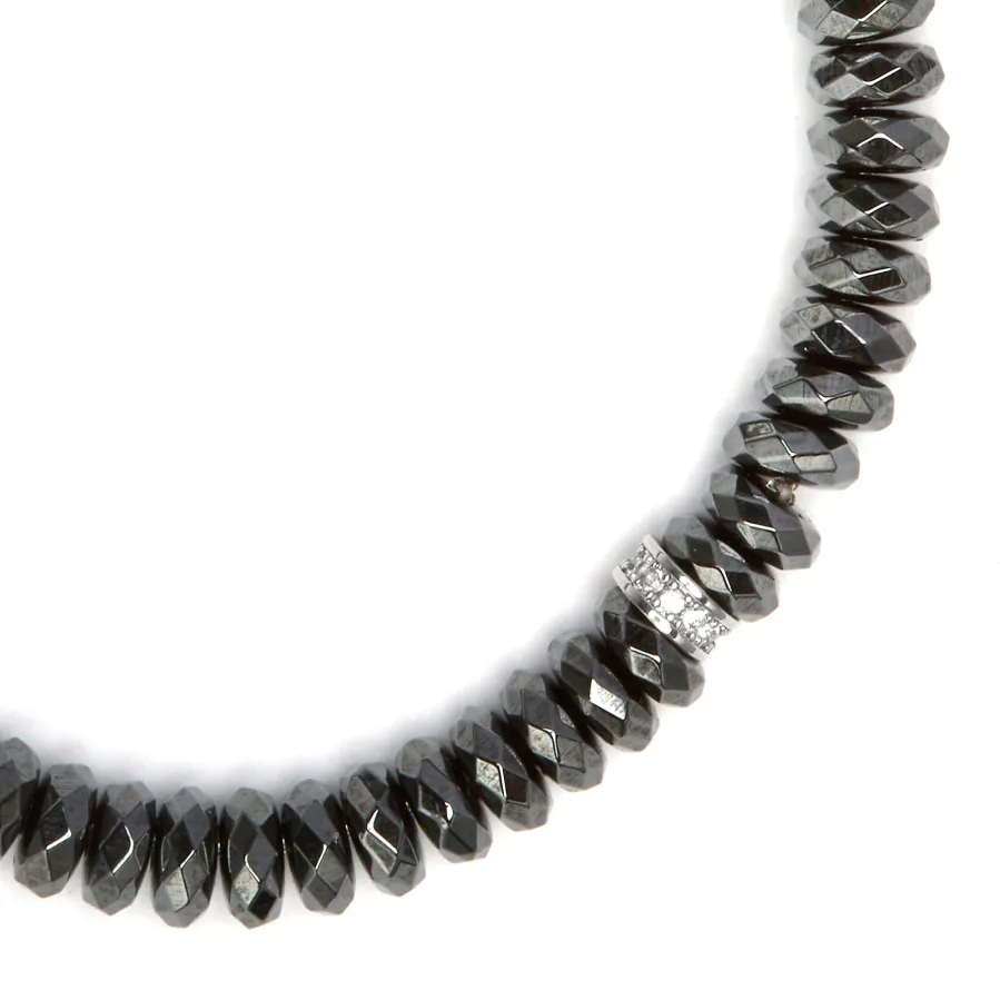 Pulsera de Plata de Ley 925 y Hematite acabado en rodio - Sihi