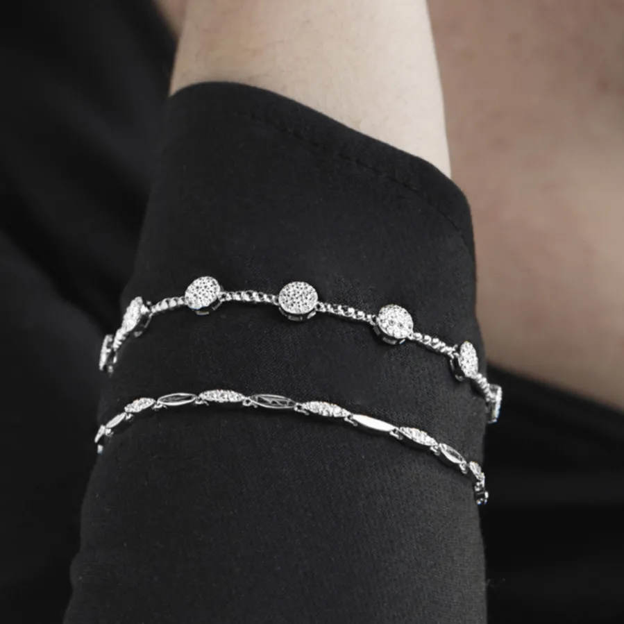 Pulsera de Plata de Ley 925 con Circonita Brillante acabada en rodio - Inajwa