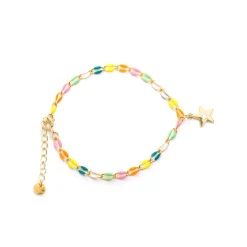 Pulsera de Plata de Ley 925 y Lacado Multicolor acabado oro amarillo de 18k - Saukha