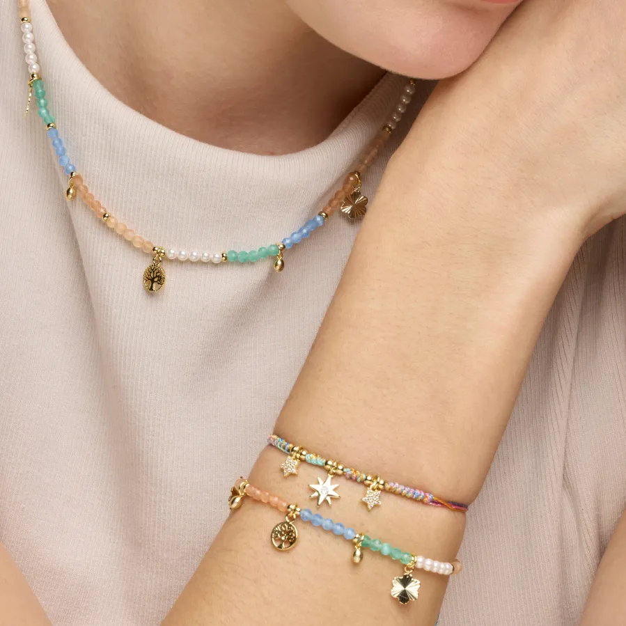 Pulsera de Plata de Ley 925 y Circonita Brillante acabado oro amarillo de 18k - Meril