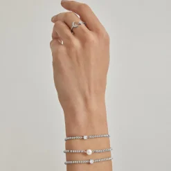Pulsera de Plata de Ley 925 con Circonita Brillante acabada en rodio - Ruza