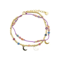 Pulsera de Plata de Ley 925 y Cristal Multicolor acabado oro 18k - Kapac