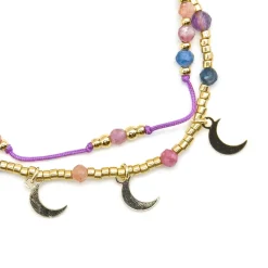 Pulsera de Plata de Ley 925 y Cristal Multicolor acabado oro 18k - Kapac