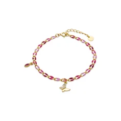 Pulsera de Plata de Ley 925 y Lacado Rosa acabado oro amarillo de 18k - Axelon