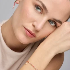 Pulsera de Plata de Ley 925 y Lacado Rosa acabado oro amarillo de 18k - Axelon