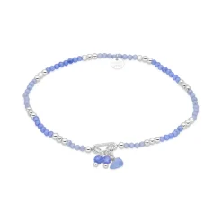 Pulsera de Plata de Ley 925 y Cristal Azul acabado en rodio - Ilkan
