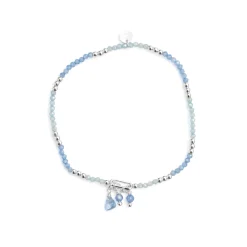 Pulsera de Plata de Ley 925 y Cristal Azul acabado en rodio - Ilkan