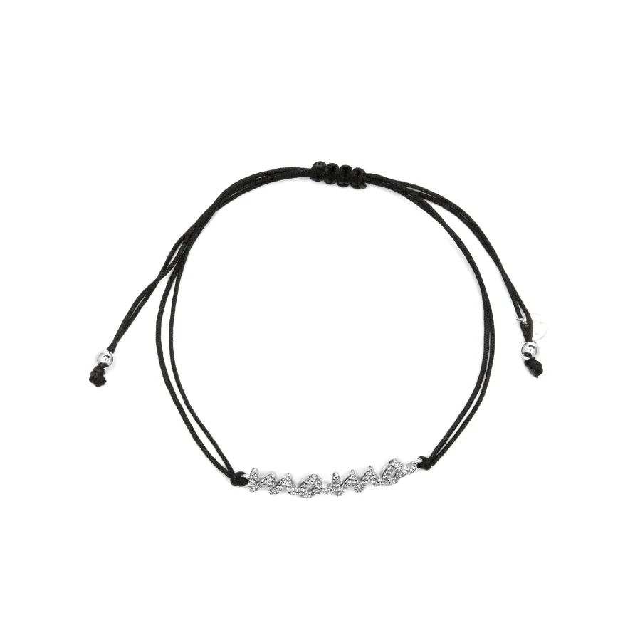 Pulsera de Plata de Ley 925 y Circonita Brillante acabado rodio - Mama