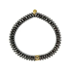 Pulsera de Plata de Ley 925 y Hematite acabado en oro amarillo 18k - Lakil
