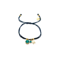 Pulsera de Plata de Ley 925 con Circonita Esmeralda acabada en oro amarillo 18K - Zysuo