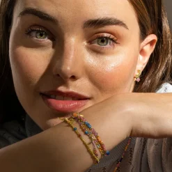 Pulsera de Plata de Ley 925 y Lacado Multicolor acabado oro 18k - Liesi