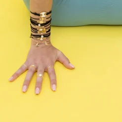 Pulsera de Plata de Ley 925 y Circonita Brillante acabada en oro amarillo 18K - Umsa