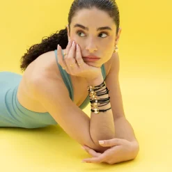 Pulsera de Plata de Ley 925 y Circonita Brillante acabada en oro amarillo 18K - Umsa