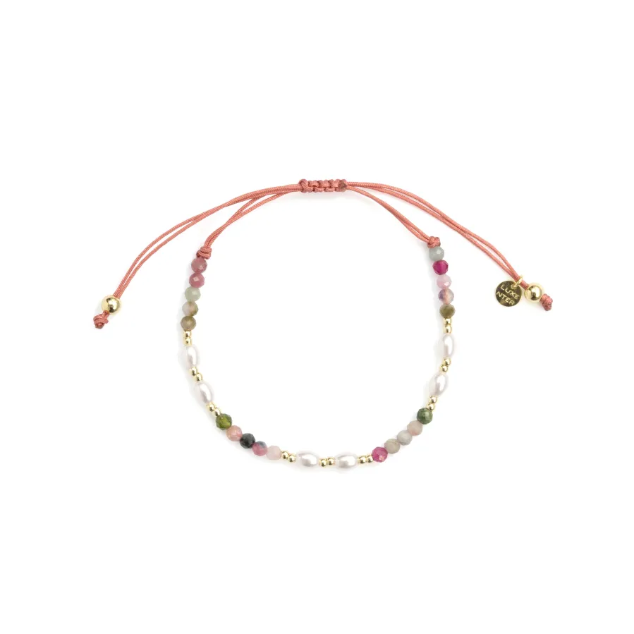Pulsera de Plata de Ley 925 y Turmalina Multicolor acabado en oro amarillo de 18k - Gornus
