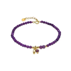 Pulsera de Plata de Ley 925 y Cristal Morado acabado oro 18k - Riccus