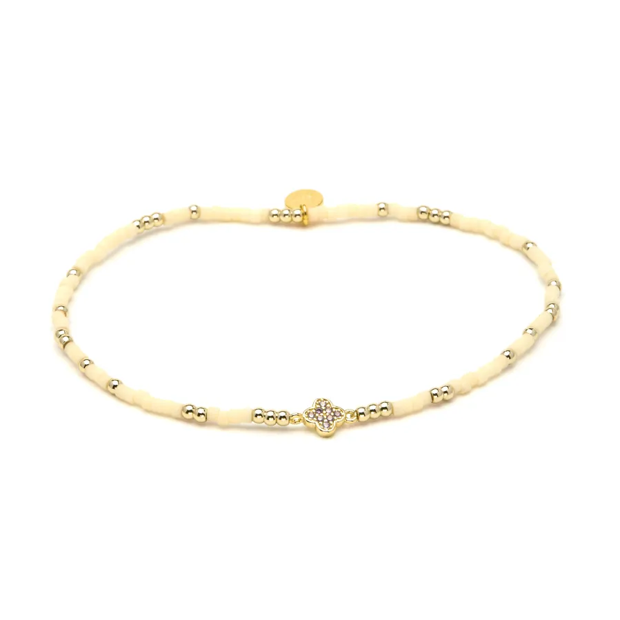 Pulsera de Plata de Ley 925 y Circonita Amatista acabado en oro amarillo 18k - Becle