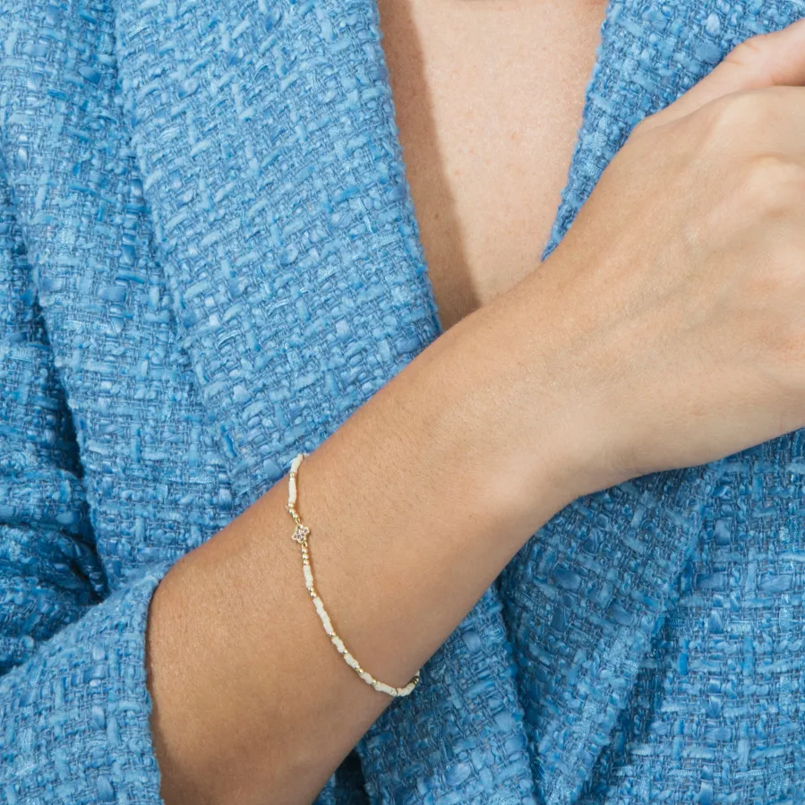 Pulsera de Plata de Ley 925 y Circonita Amatista acabado en oro amarillo 18k - Becle
