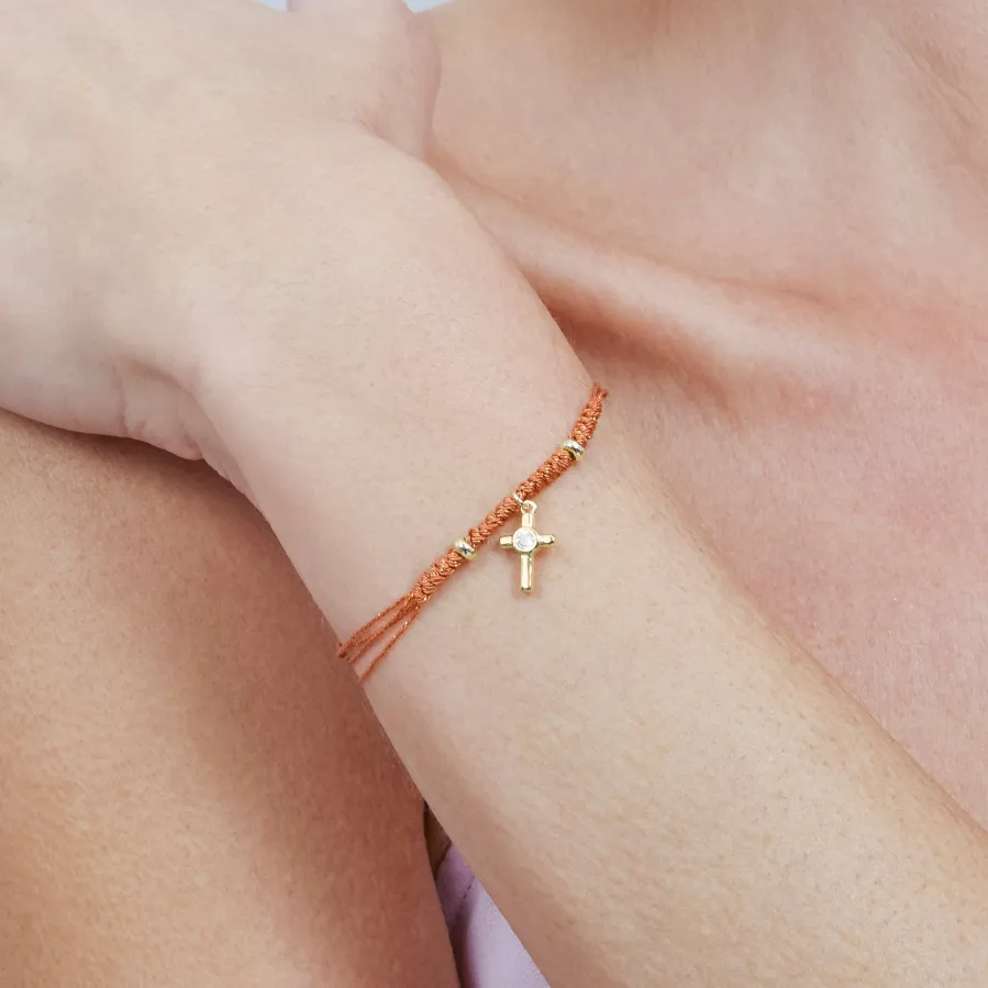 Pulsera de Plata de Ley 925 y Circonita Brillante acabado en oro amarillo de 18k - Imilca