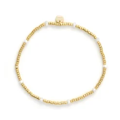 Pulsera de Plata de Ley 925 y Lacado Blanco acabado en oro amarillo de 18k - Fahkia